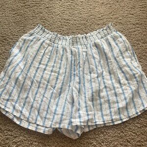 Aerie Blue and White Shorts with Elastic Waistband